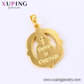 33182 xuping jewelry 24k gold plated Holy Mother simple round religious pendant